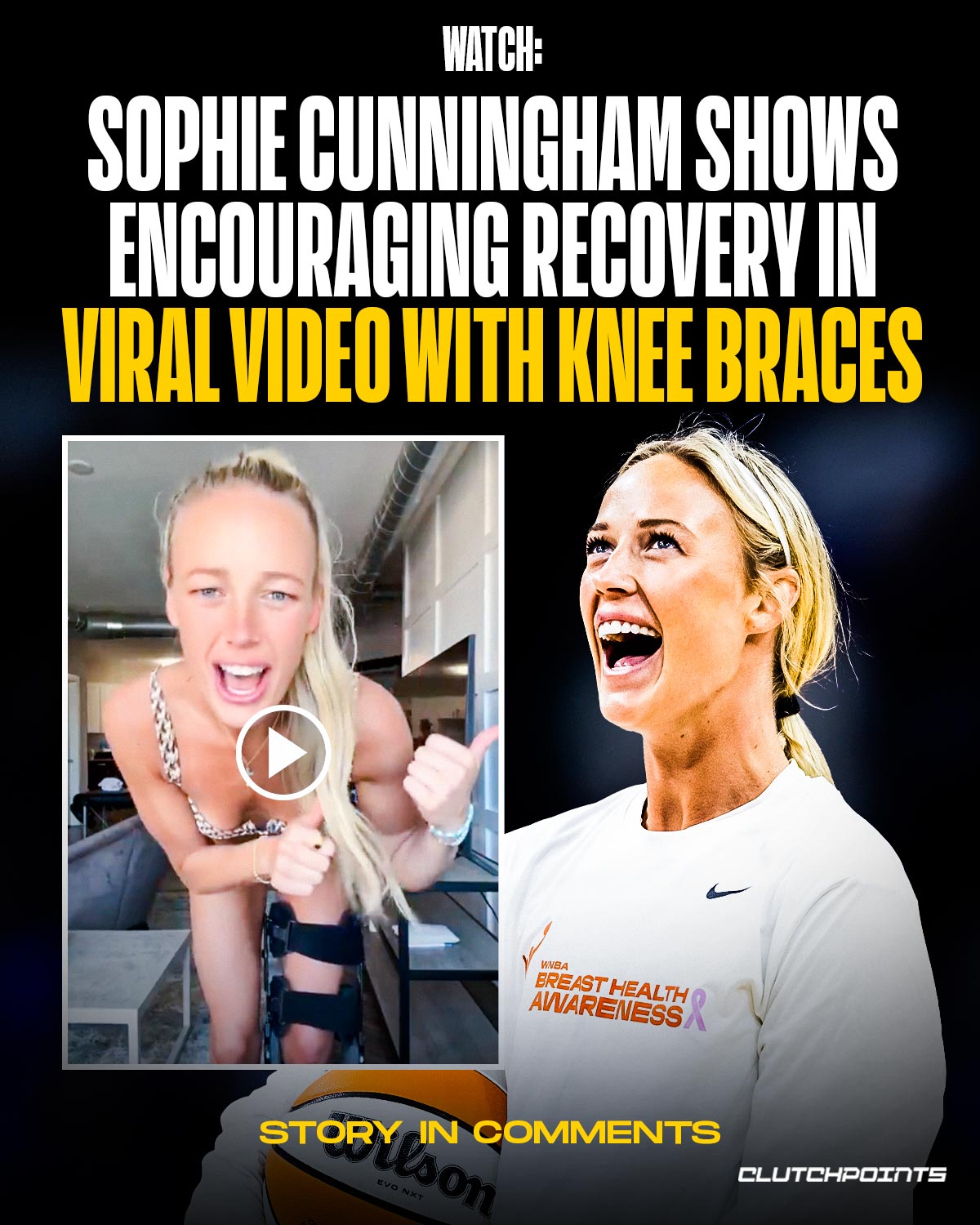 WNBA - Sophie Cunningham was seen wearing a knee brace just weeks after ...