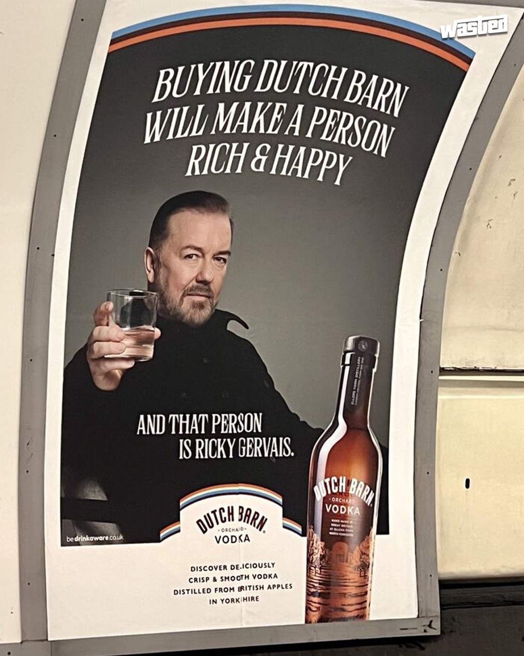 WASTED - Ricky Gervais is promoting his Dutch Barn Orchard... | Facebook