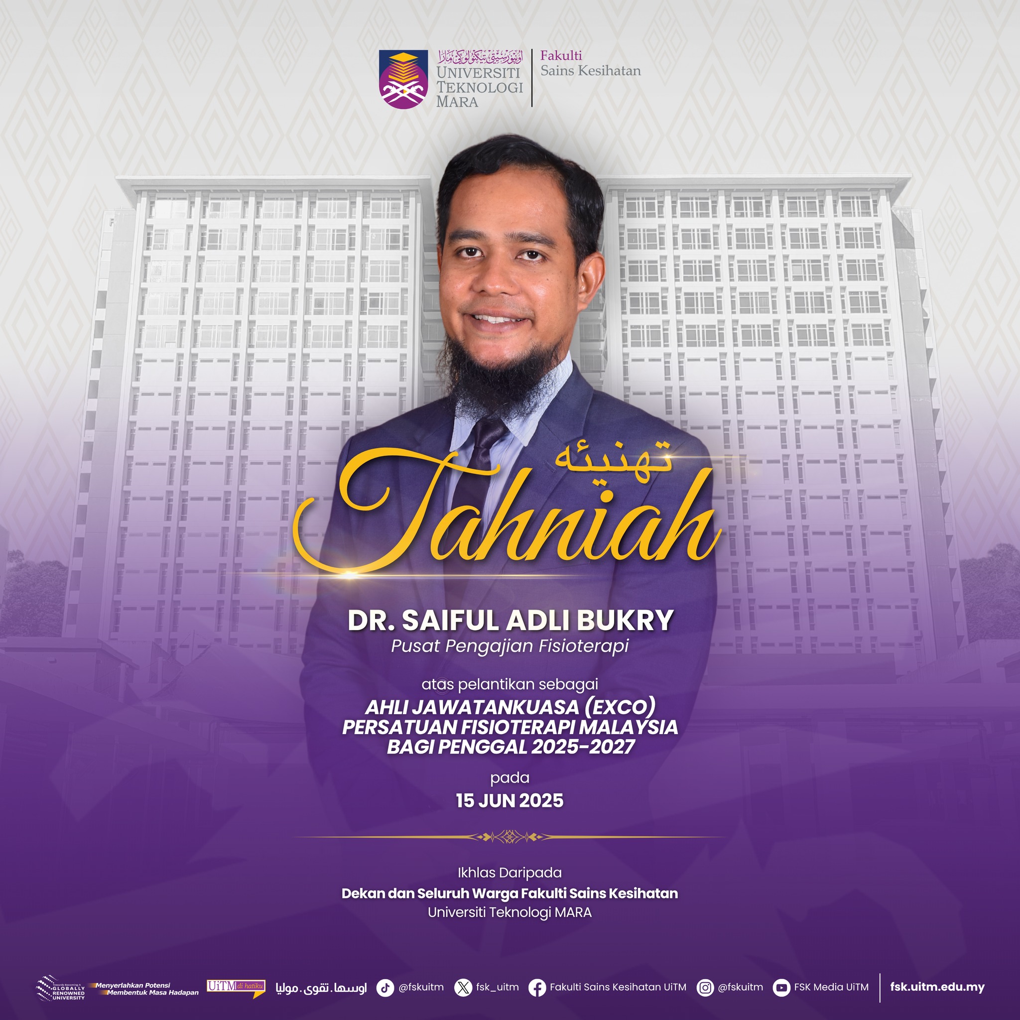 Fakulti - Setinggi-tinggi tahniah diucapkan kepada Dr. Saiful Adli bin ...