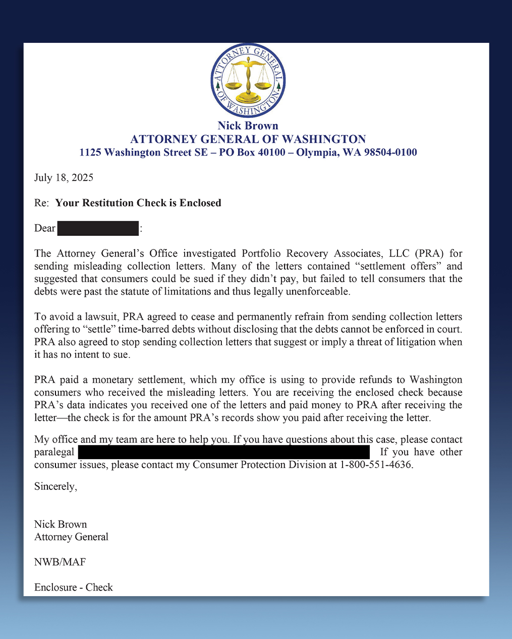 If debt collectors use... - Washington State Attorney General | Facebook