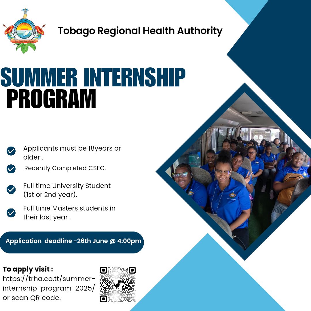 𝙏𝙍𝙃𝘼 𝙎𝙪𝙢𝙢𝙚𝙧 𝙄𝙣𝙩𝙚𝙧𝙣𝙨𝙝𝙞𝙥... - Tobago Regional Health Authority | Facebook
