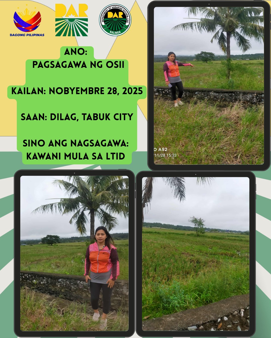 Department - “KAWANI NG LTID, NAGSAGAWA NG ON-SITE INSPECTION SA LUPA ...