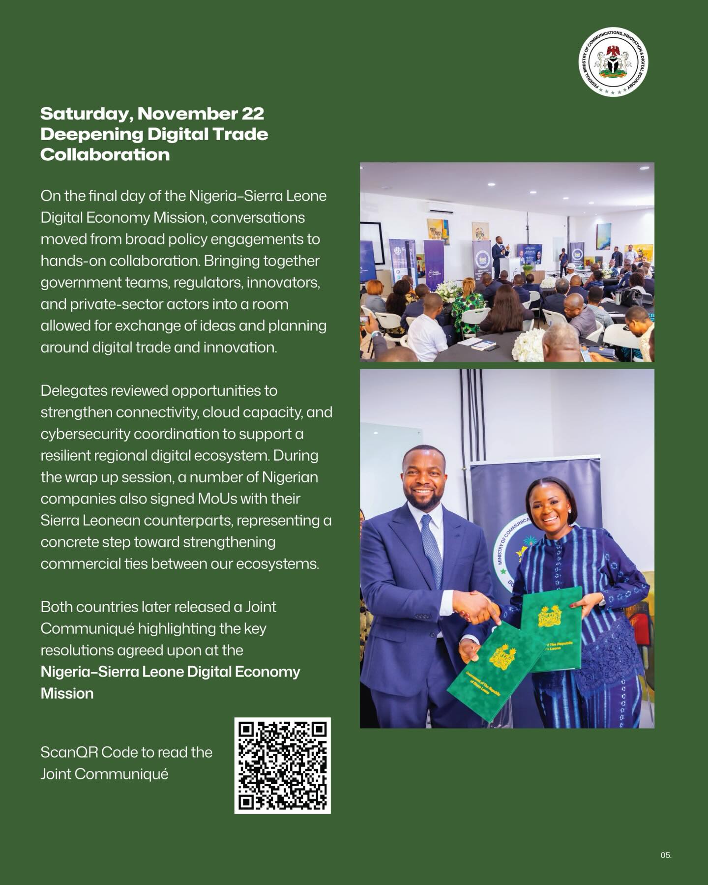 Federal Ministry of Communications and Digital Economy, Nigeria added a ...