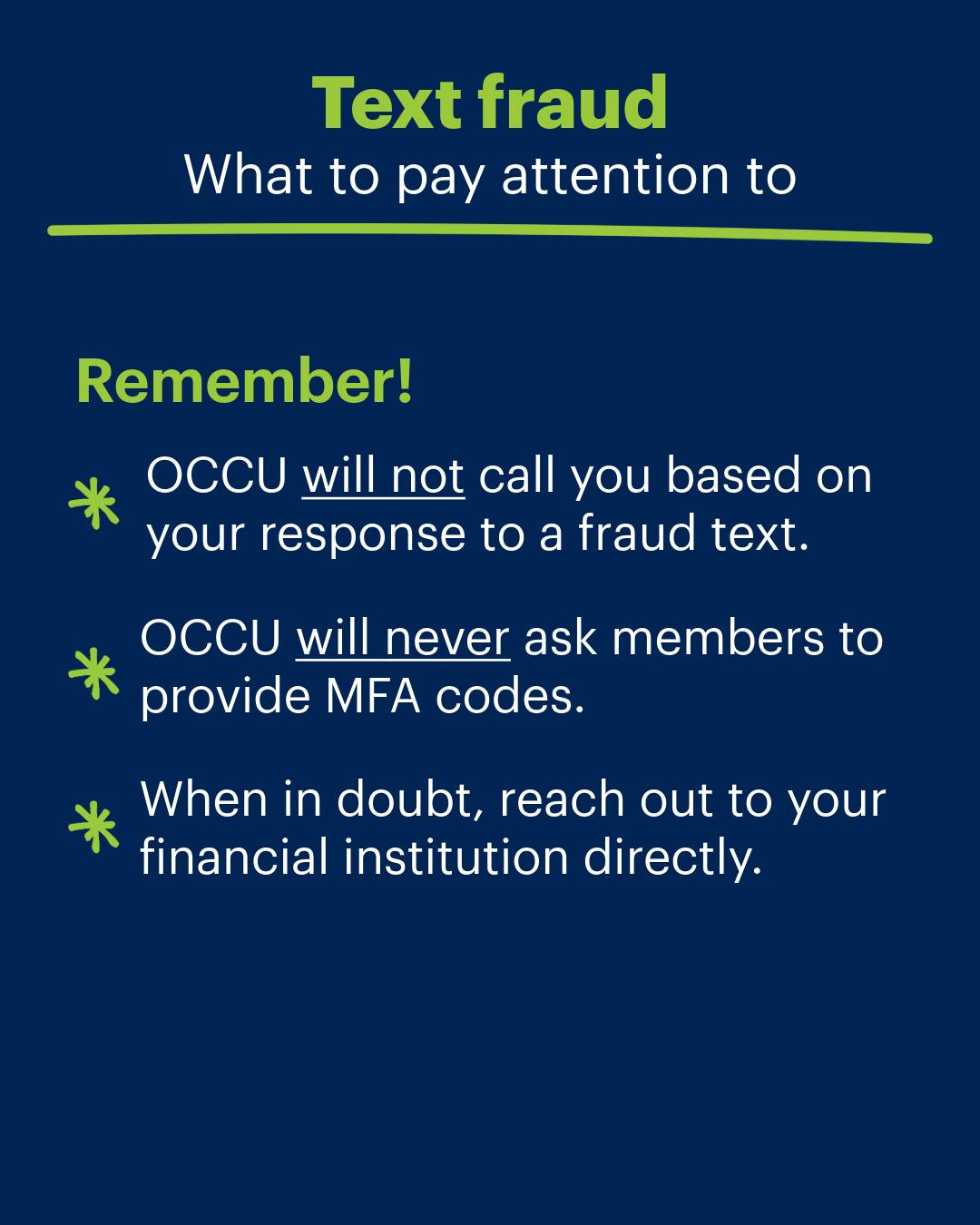 OCCU - There are reports that fraudsters are impersonating OCCU via ...