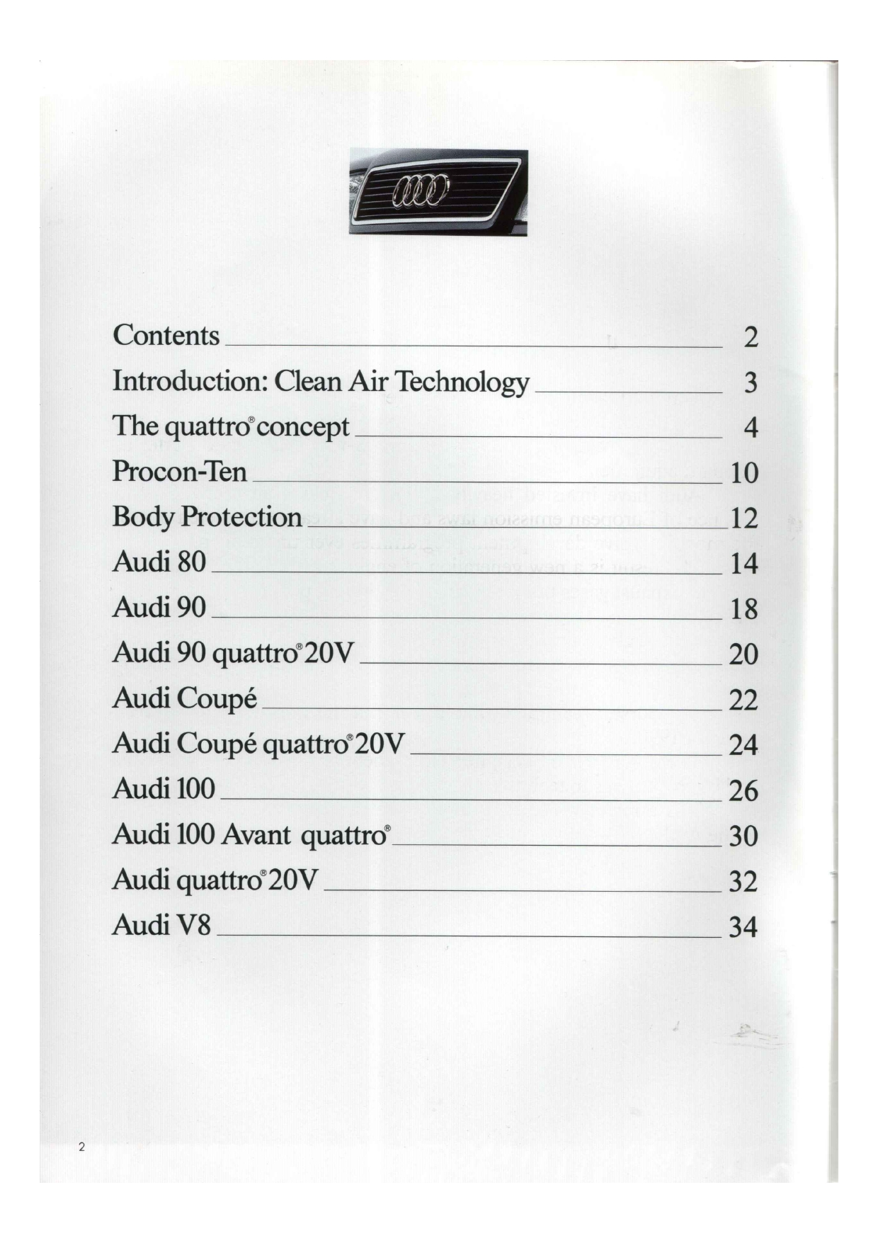 1990 Audi model range brochure