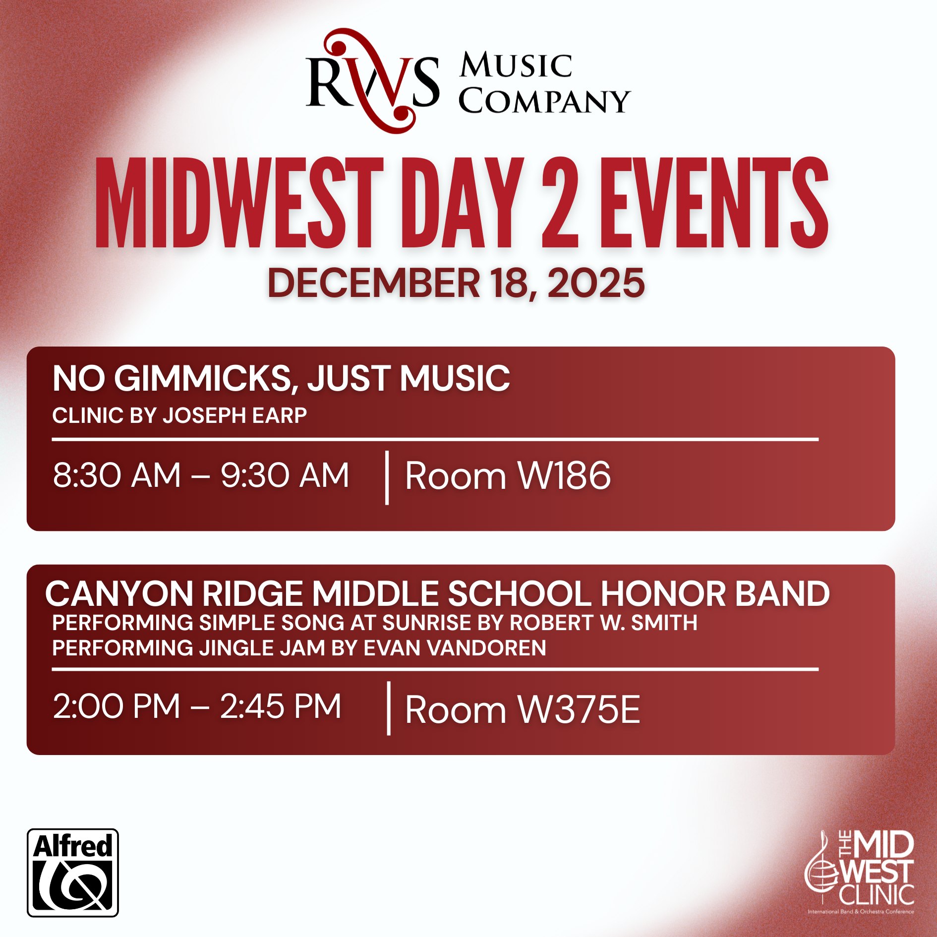 Alfred Music - Check out these events from RWS Music... | Facebook