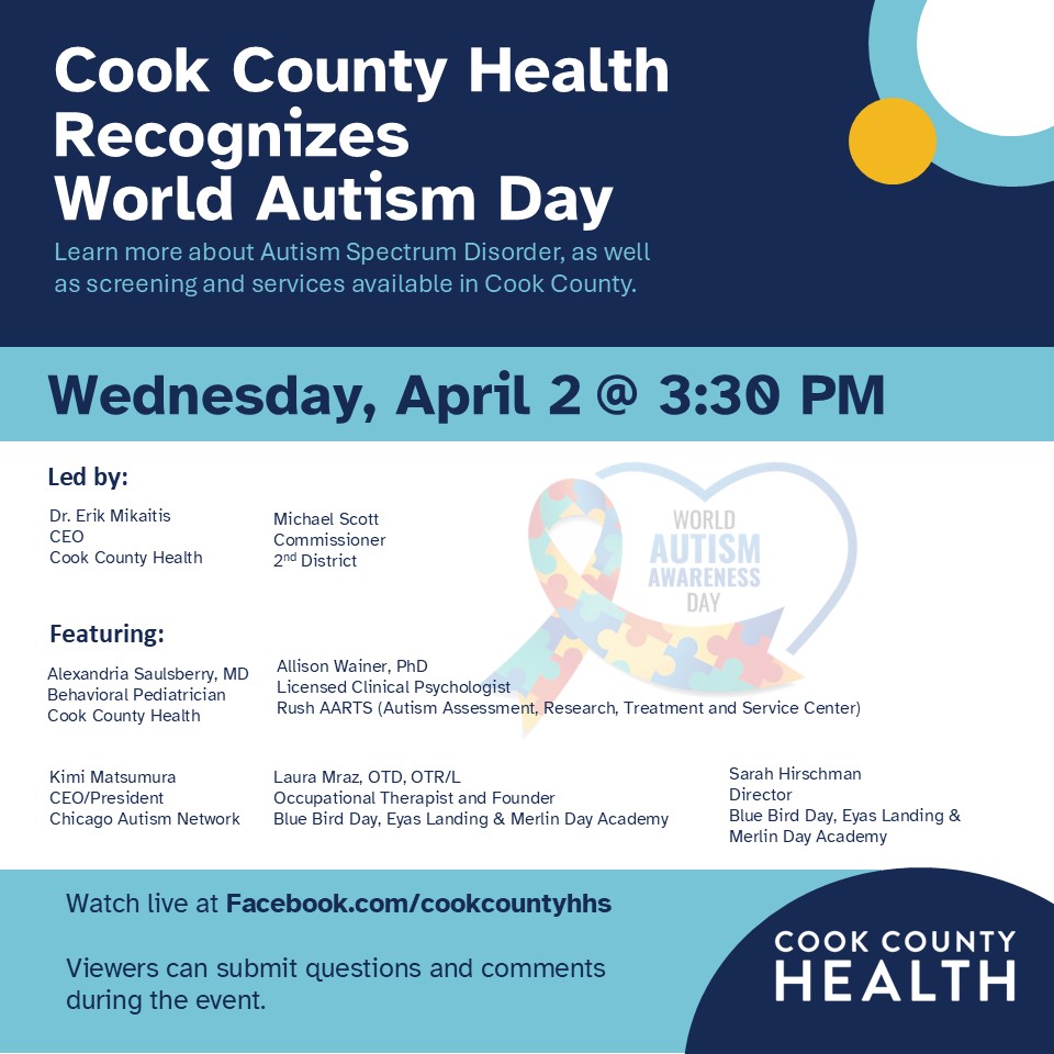 Cook - April is Autism Awareness Month. Join Cook County Health ...