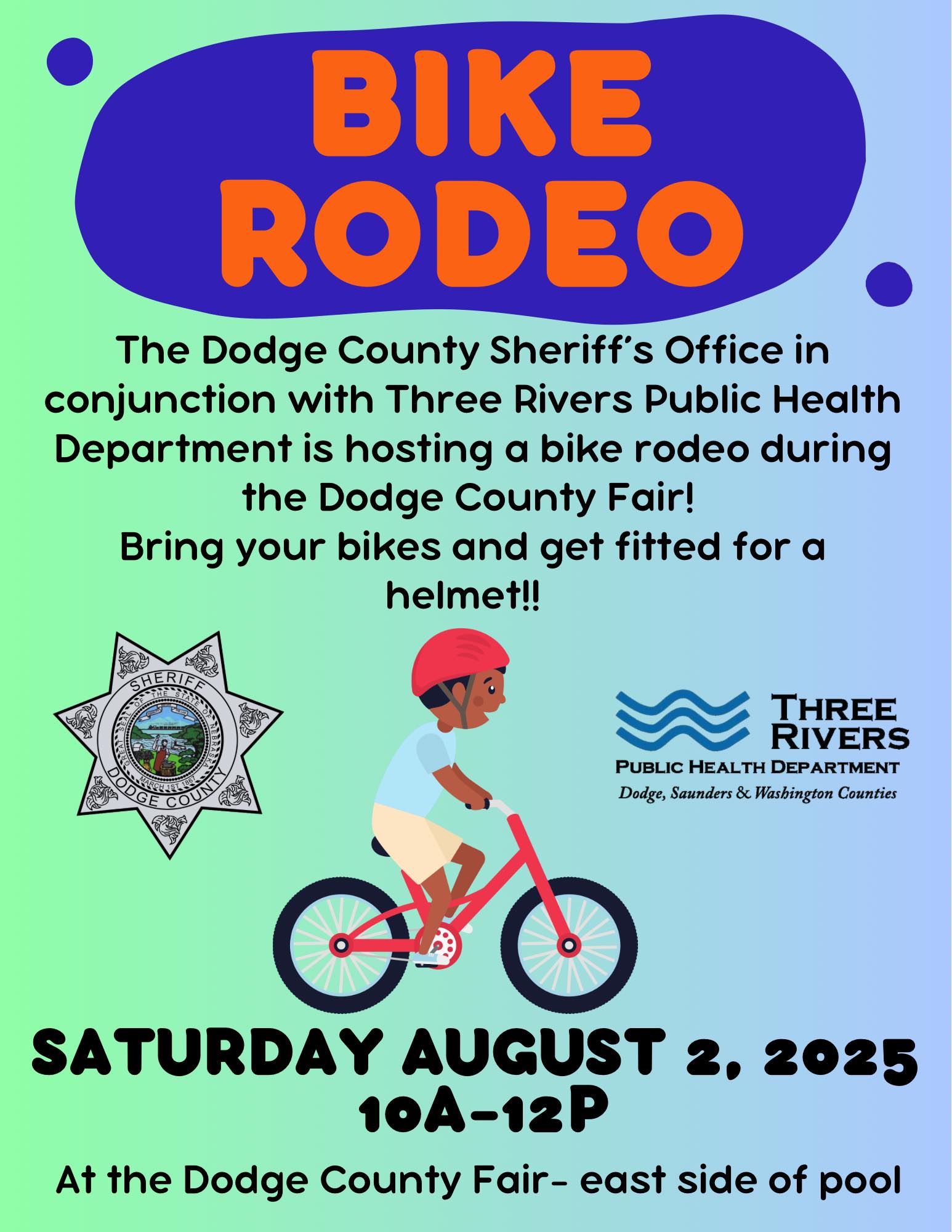 Dodge - Dodge County Fair is well underway! Bike rodeo this morning ...