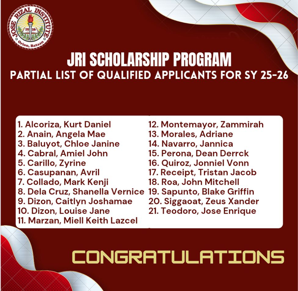 Jose - 🎓 JRI Scholarship Program Results Are Out! 🎉 For Incoming Grade ...