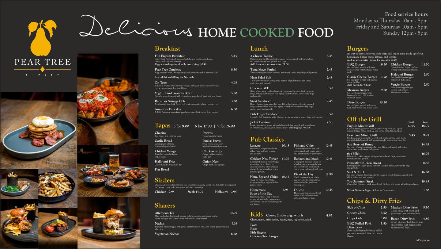 Pear Tree Hotel - Ripley - 👀 Oh Yes!! Menu Drop Time..... ☀️ Check out ...