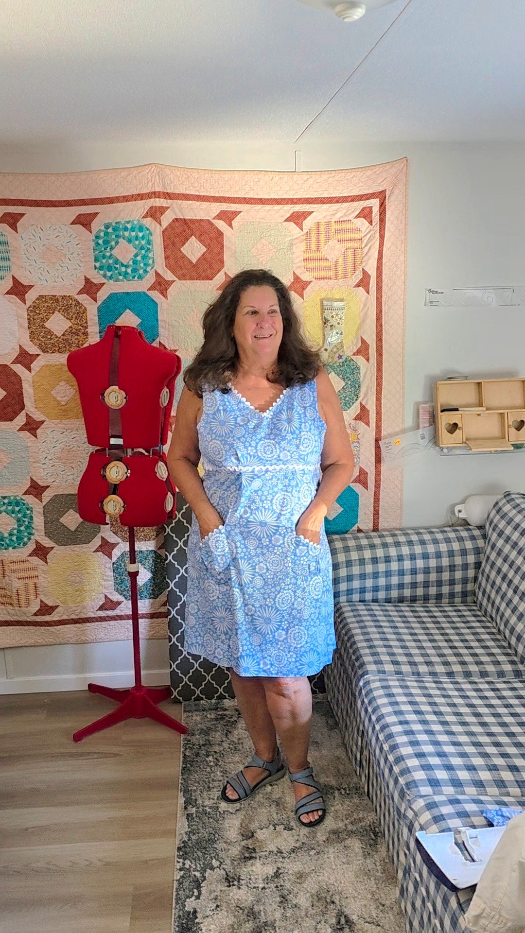 Homemade dress made with 2 yards of 60-inch fabric