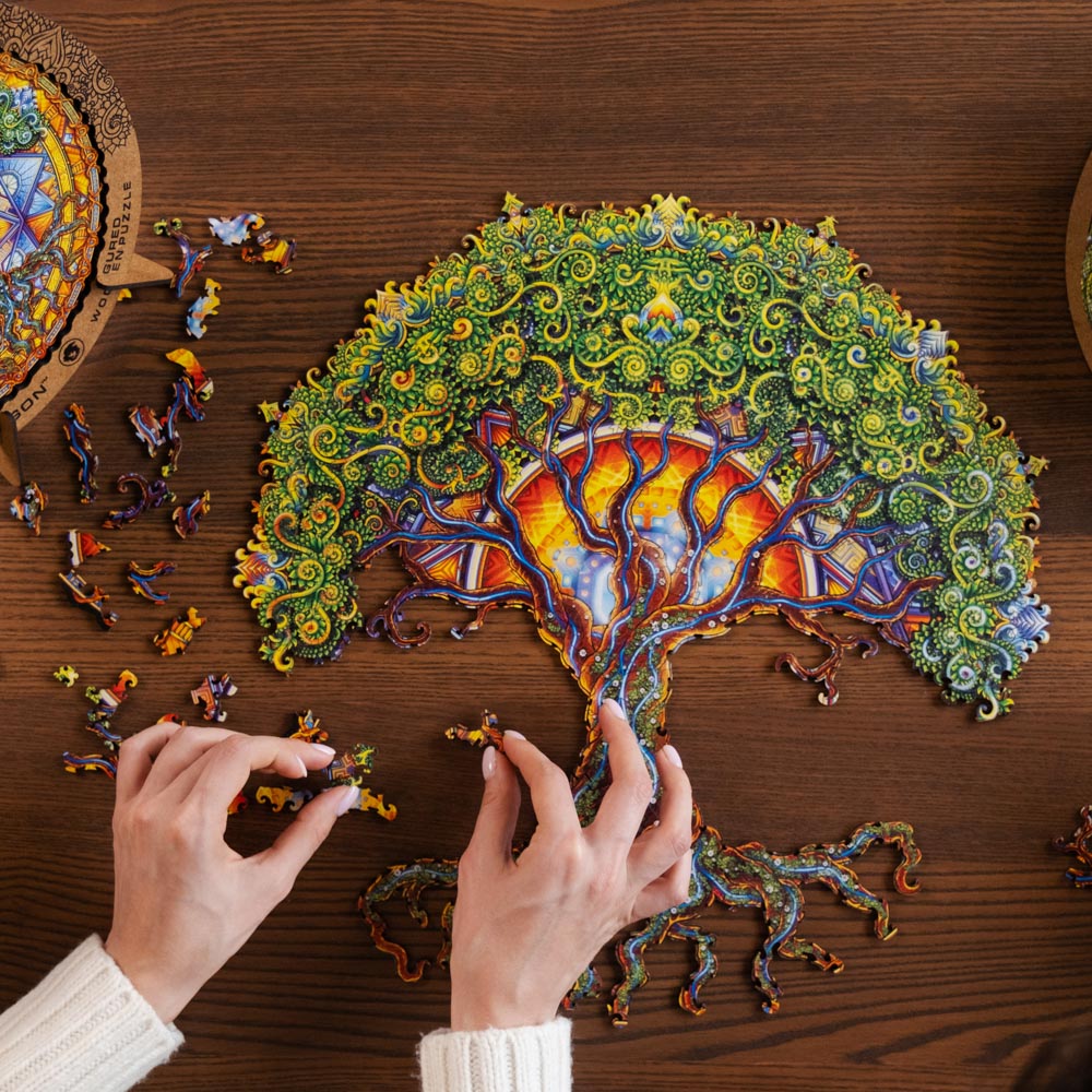 UNIDRAGON Original Puzzle en Bois - Lion Mystérieux, 700 Teile, Royale Taille 21.3 x 16.5 Pouces (42 x 54 cm) Bel Emballage Cadeau, Forme Unique Meilleur Cadeau pour Adultes et Enfants
