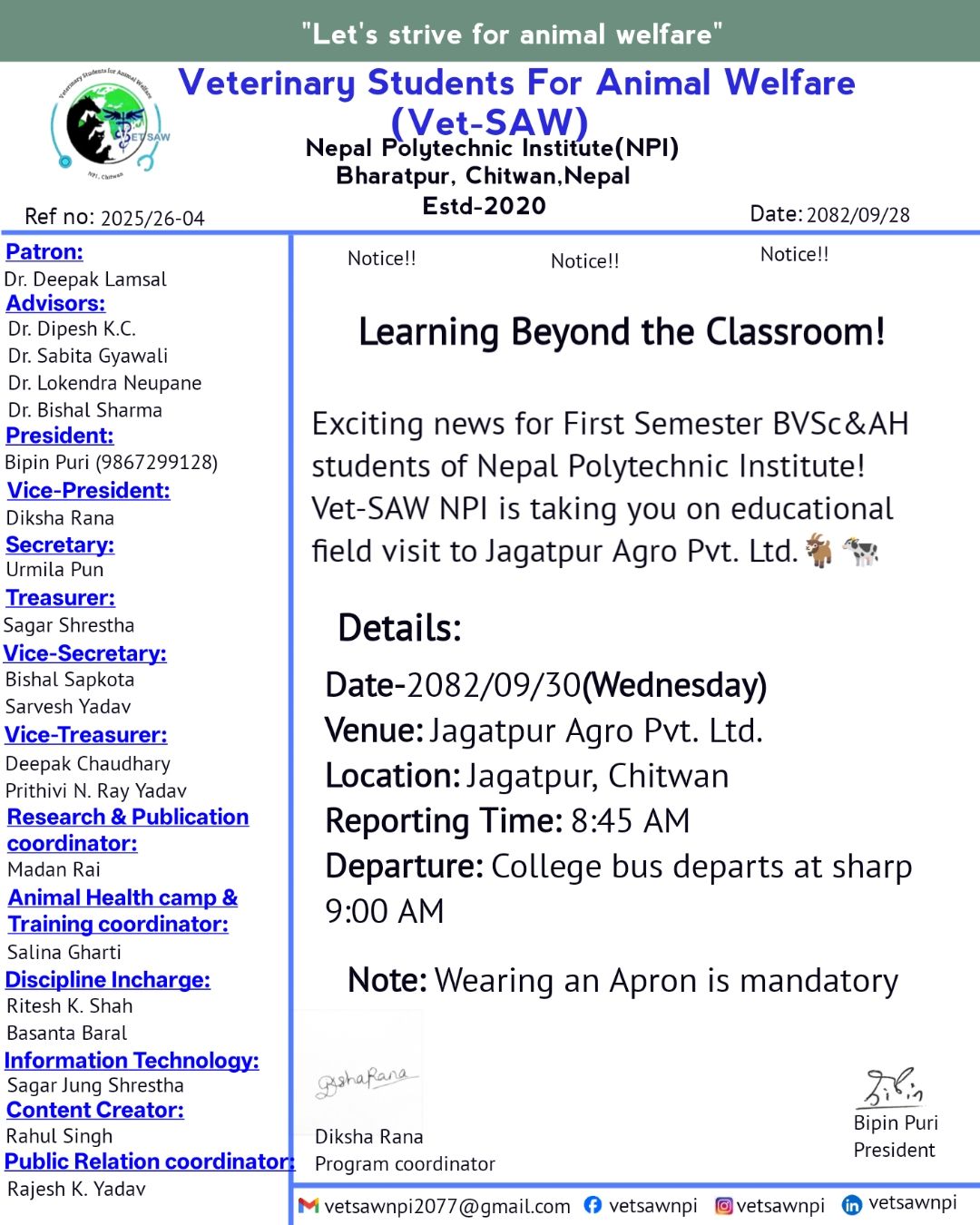 Vet-saw NPI | Bharatpur