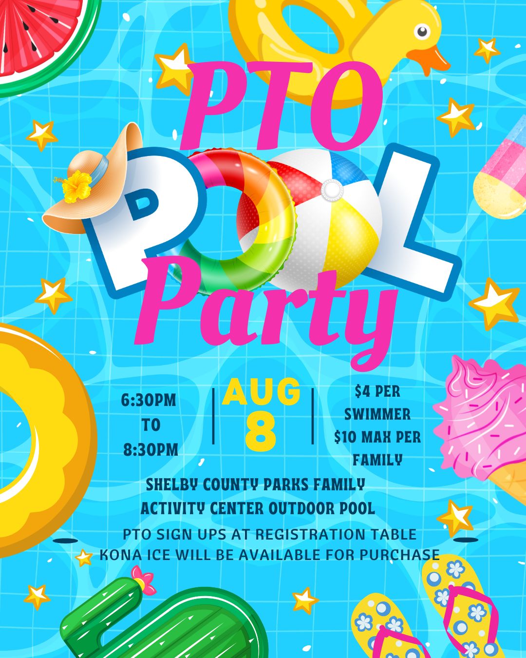 IT'S PTO POOL PARTY NIGHT!😎 We can't... - Painted Stone PTO | Facebook