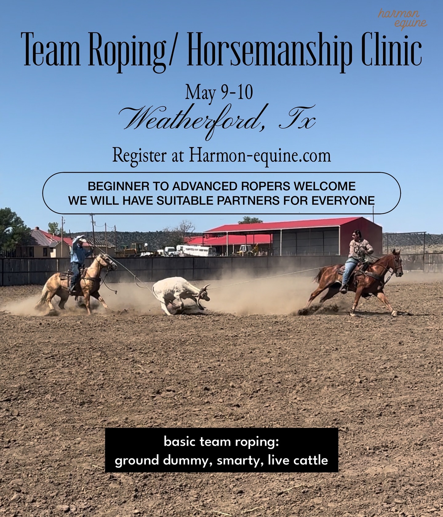 Harmon - ‼️ Basic Team Roping & Horsemanship Clinic ‼️ Join us for 2 ...