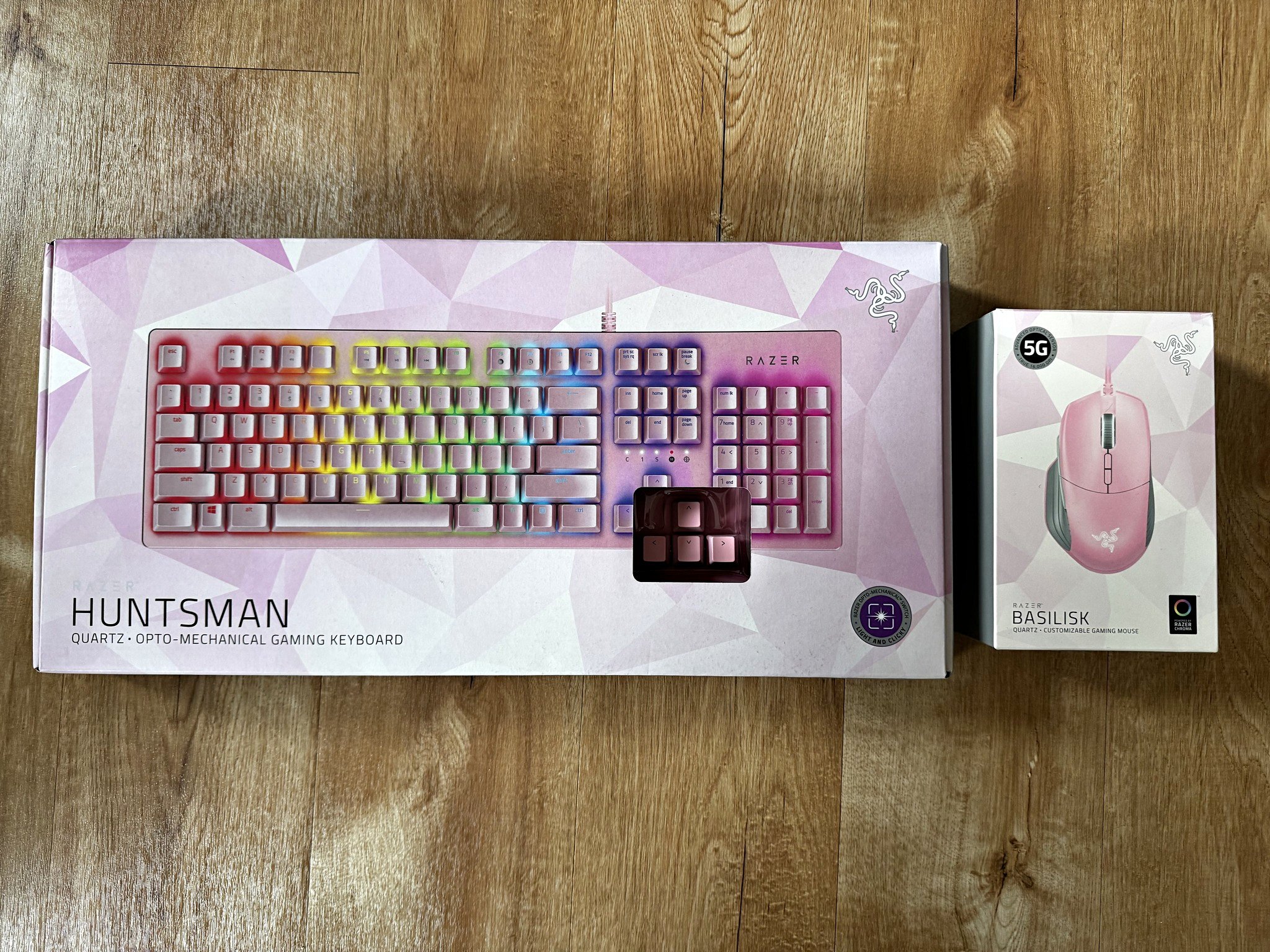 Pink Gaming Razer Huntsman Keyboard with RGB and Basilisk Mouse ...
