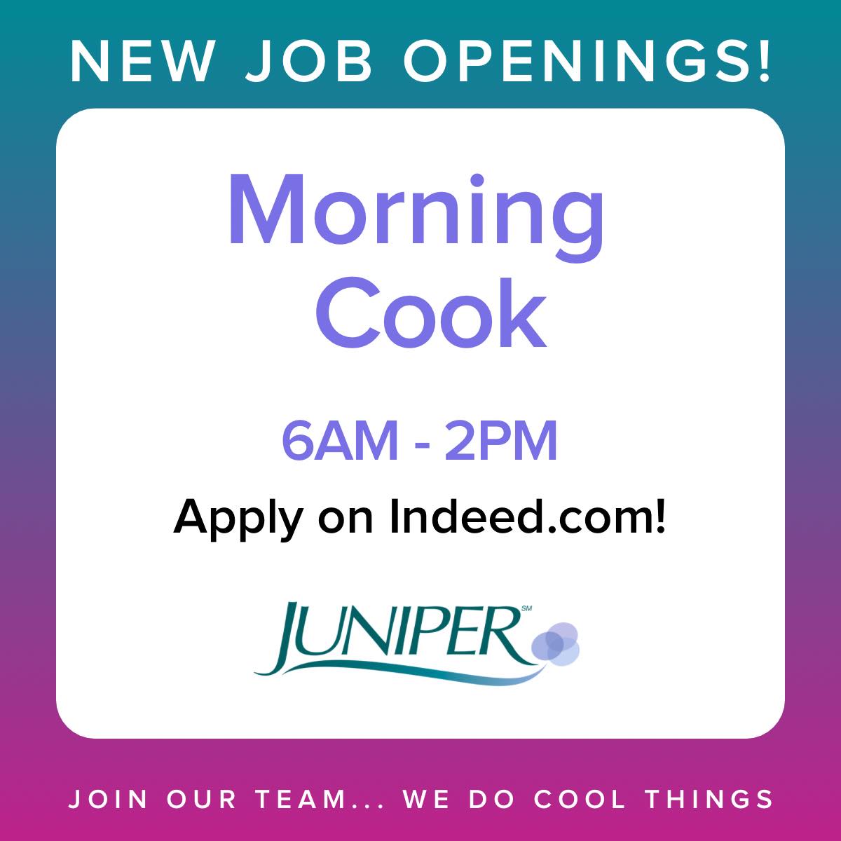 📢 Now Hiring! Juniper... - Mount Joy Area Chamber of Commerce | Facebook