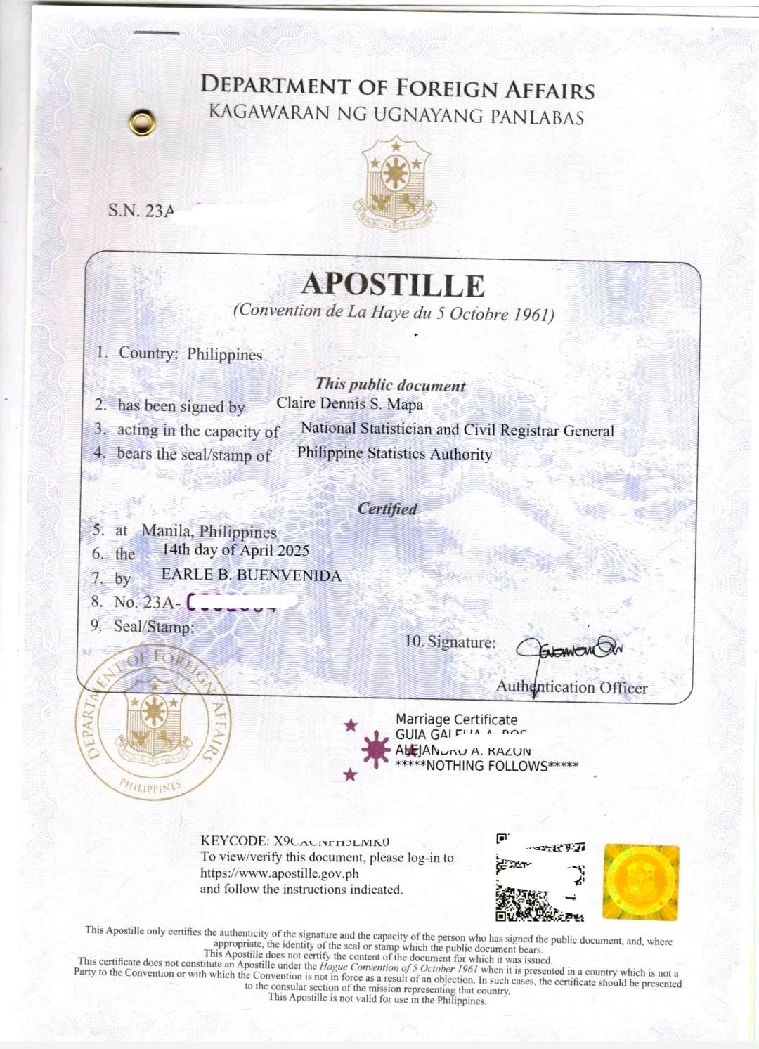 DFA AUTHENTICATION (Red Ribbon, Apostille) | New Color of the Current ...