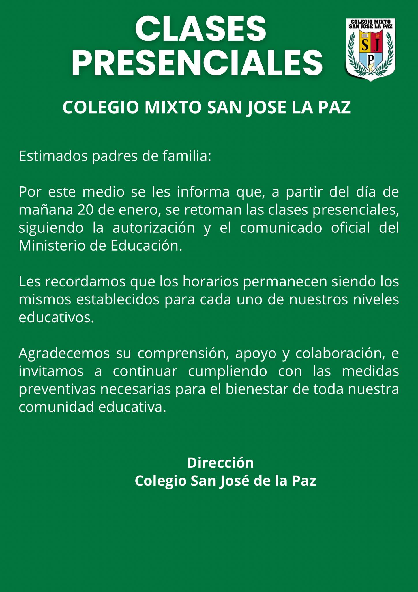 Colegio Mixto San Jose La Paz | San Miguel Petapa