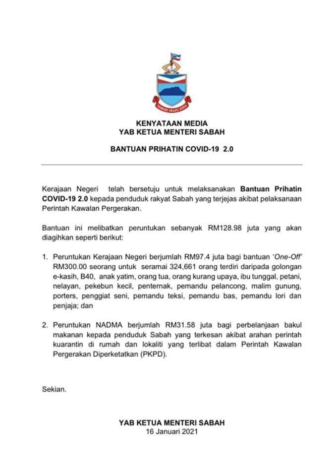 Sabahan Bazaar Bantuan Prihatin Covid 19 2 0 Syarat Facebook