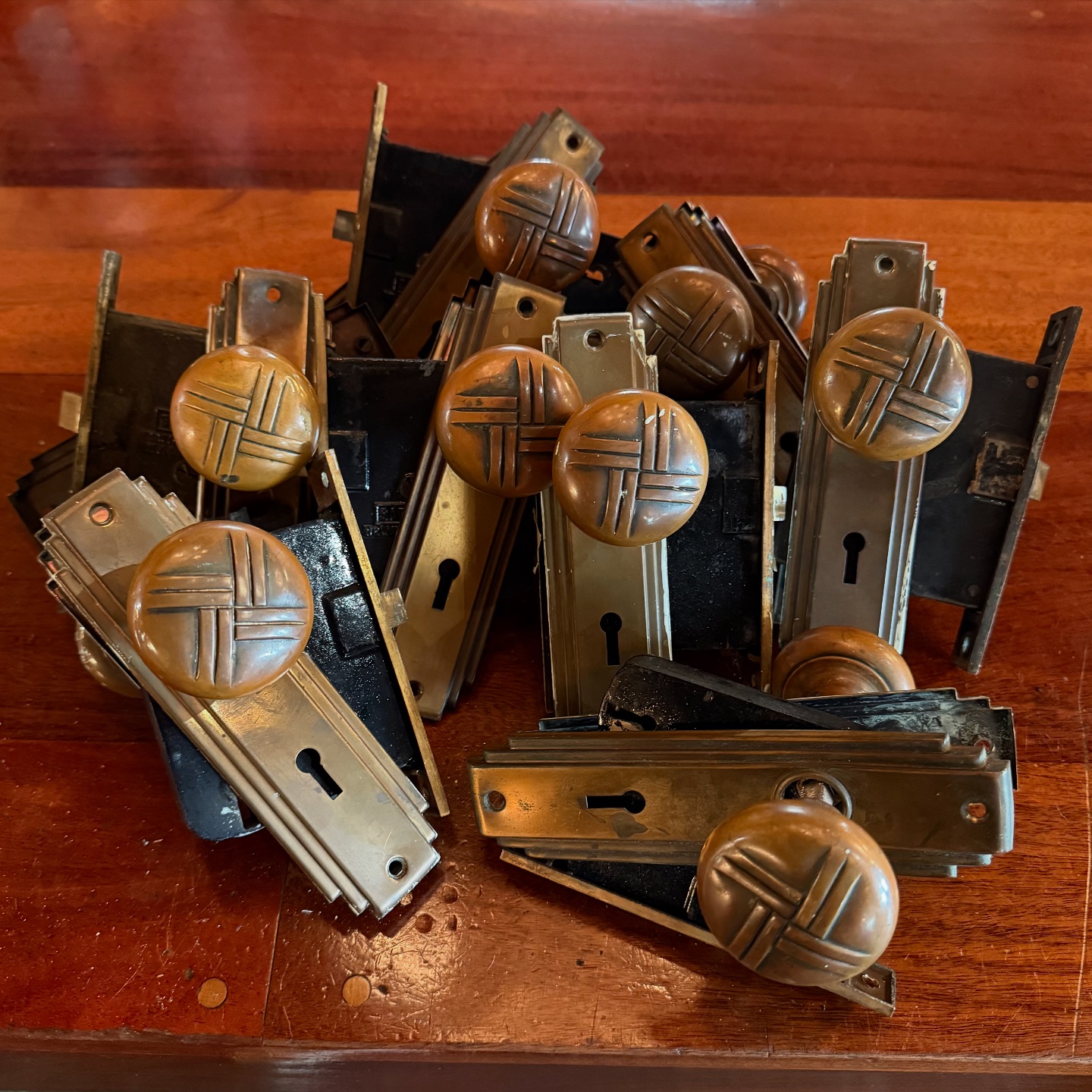 Art Deco door hardware sets from Sargent Durex