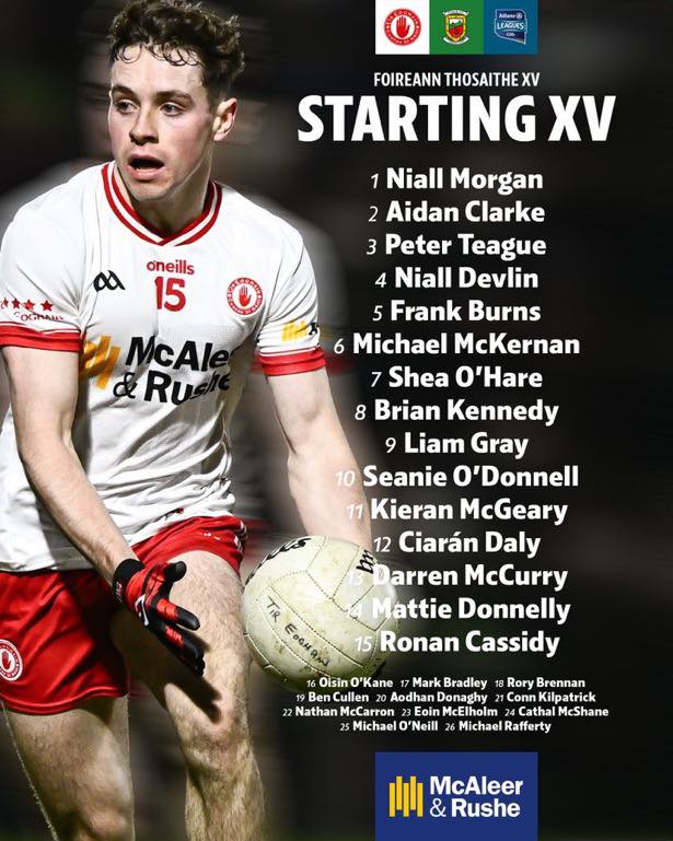 Received this team news ahead of... - T32 Tyrone Tours | Facebook