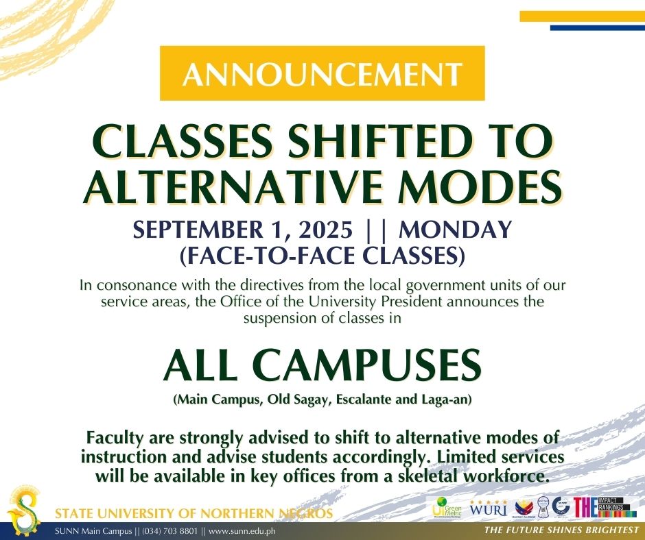 State - ANNOUNCEMENT| Face-to-face classes are suspended today ...
