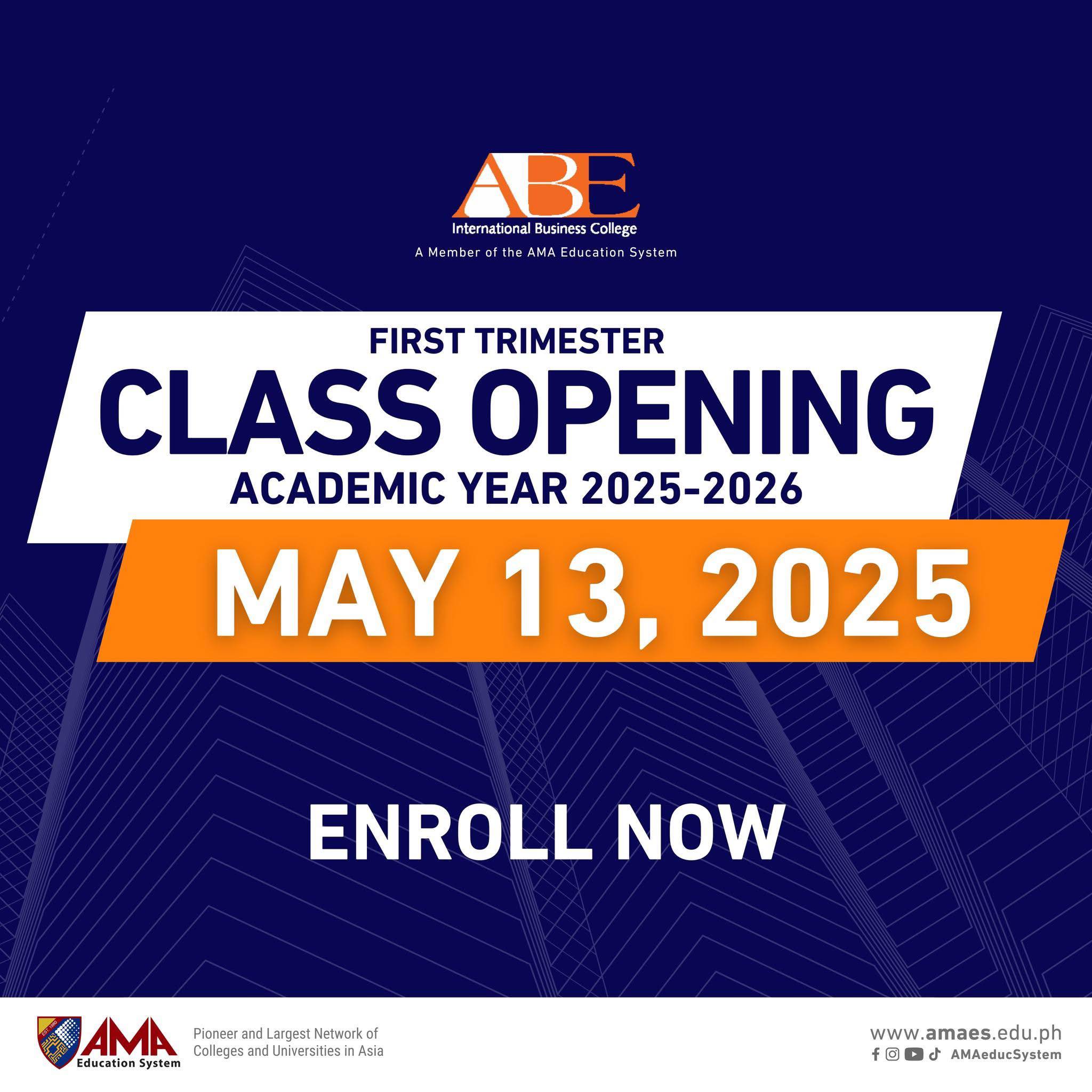ABE - Your Future Begins Here! 📅 First Semester CLASS OPENING (AY 2025 ...