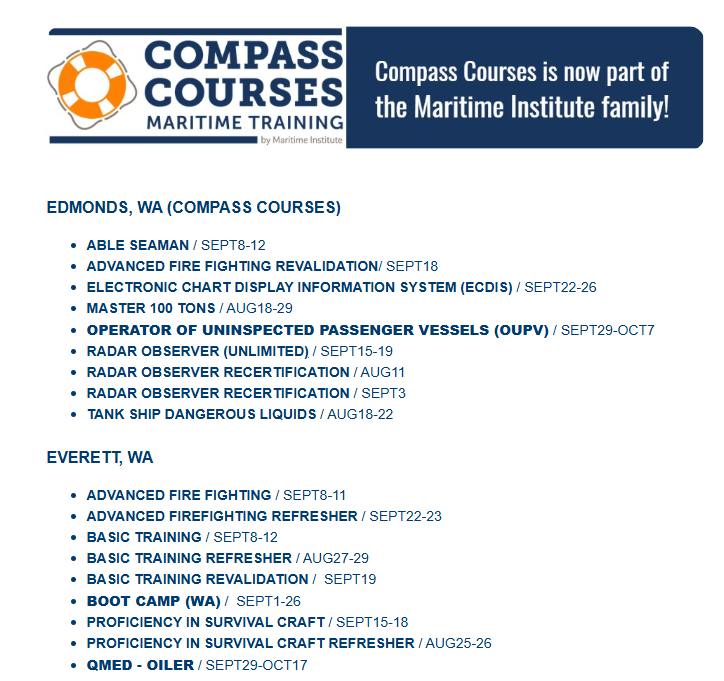 Compass Courses | Edmonds WA
