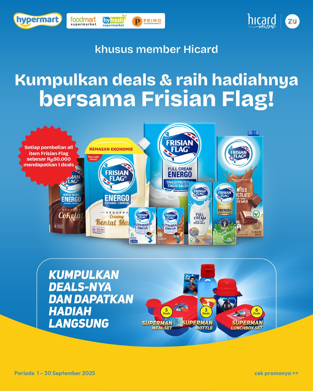 Hypermart - 🦸‍♂ Belanja Frisian Flag, Bisa Koleksi Merch... | Facebook