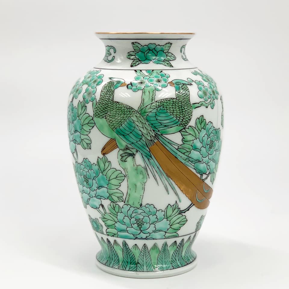 962 伊万里　花瓶 日本手绘金漆伊万里烧瓷器花瓶23公分#porcelain #chineseporcelain