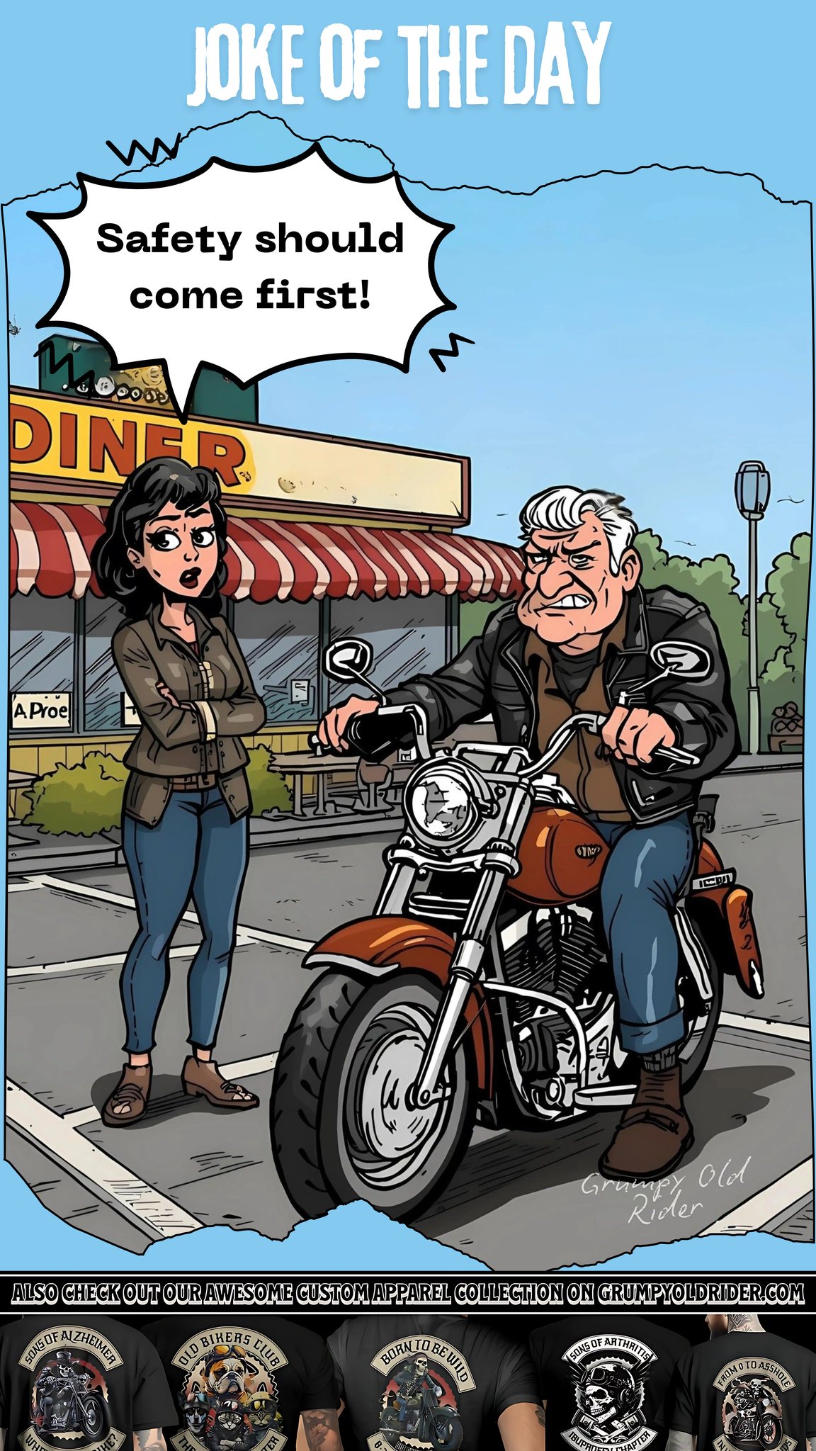 Grumpy - Joke of The Day 😂😂😂 A young woman at the diner noticed the ...