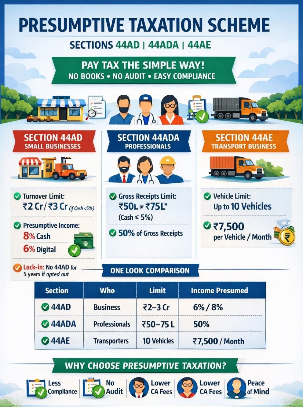 Financial - PRESUMPTIVE TAXATION SCHEME–SECTIONS 44AD | 44ADA | 44AE 💼 ...