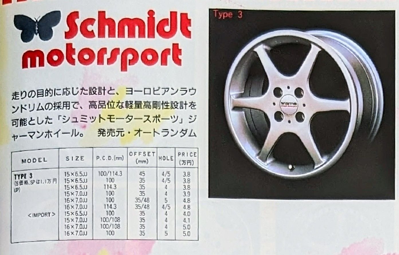 Speed Star Varden Sport wheels from 1996. Design 1 mesh, Design 3 