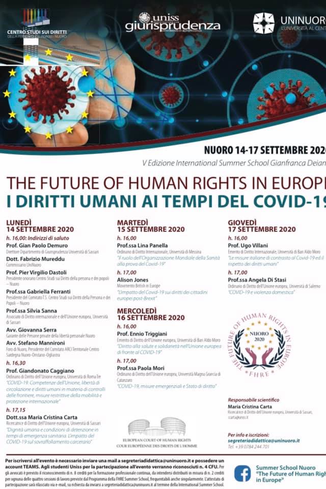 Summer School Nuoro "The Future of Human Rights in Europe" | Nuoro