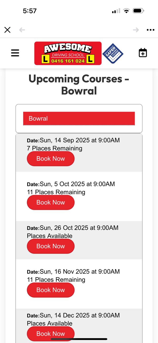 Awesome - ONLY 7 SPACES LEFT for BOWRAL Sunday 14 September @ 9 am ...