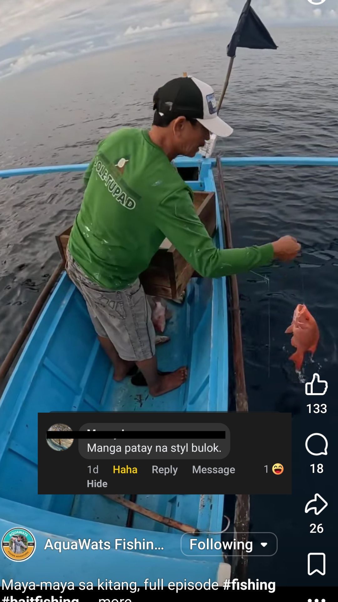 Gusto laang ata ng isda e HAHAHAHAHAHA - AquaWats Fishing | Facebook