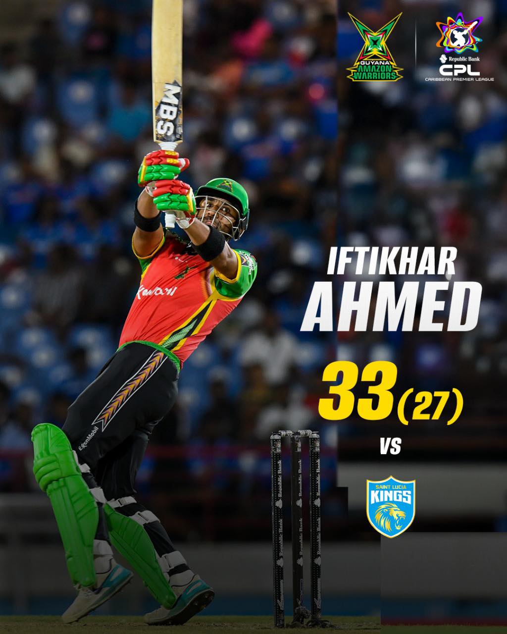 A steady hand in the middle 👊 Iftikhar Ahmed scores 33 off 27 for
