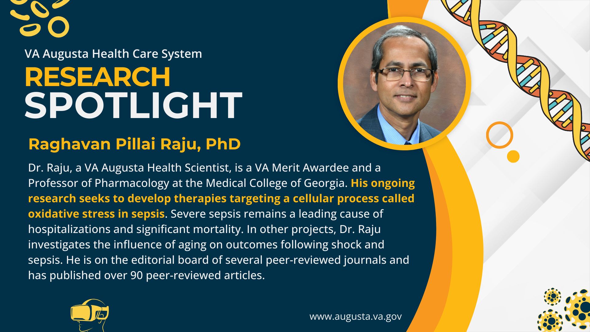 glutathione augusta VA researcher Dr. Raghavan Pillai Raju develops sepsis therapies NoMagnesiumStearate Insights into extracellular vesicle-based No. of Tablets:150 Tablets