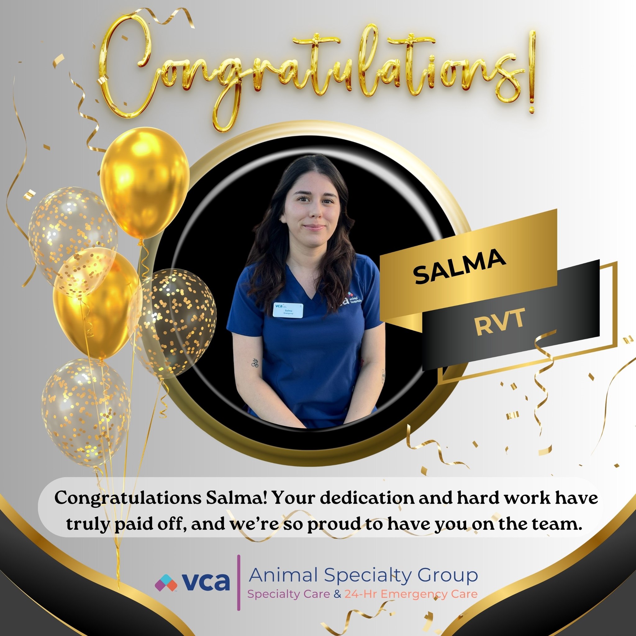 VCA - 🎉🐾 Huge congratulations to Salma for passing her VTNE and ...