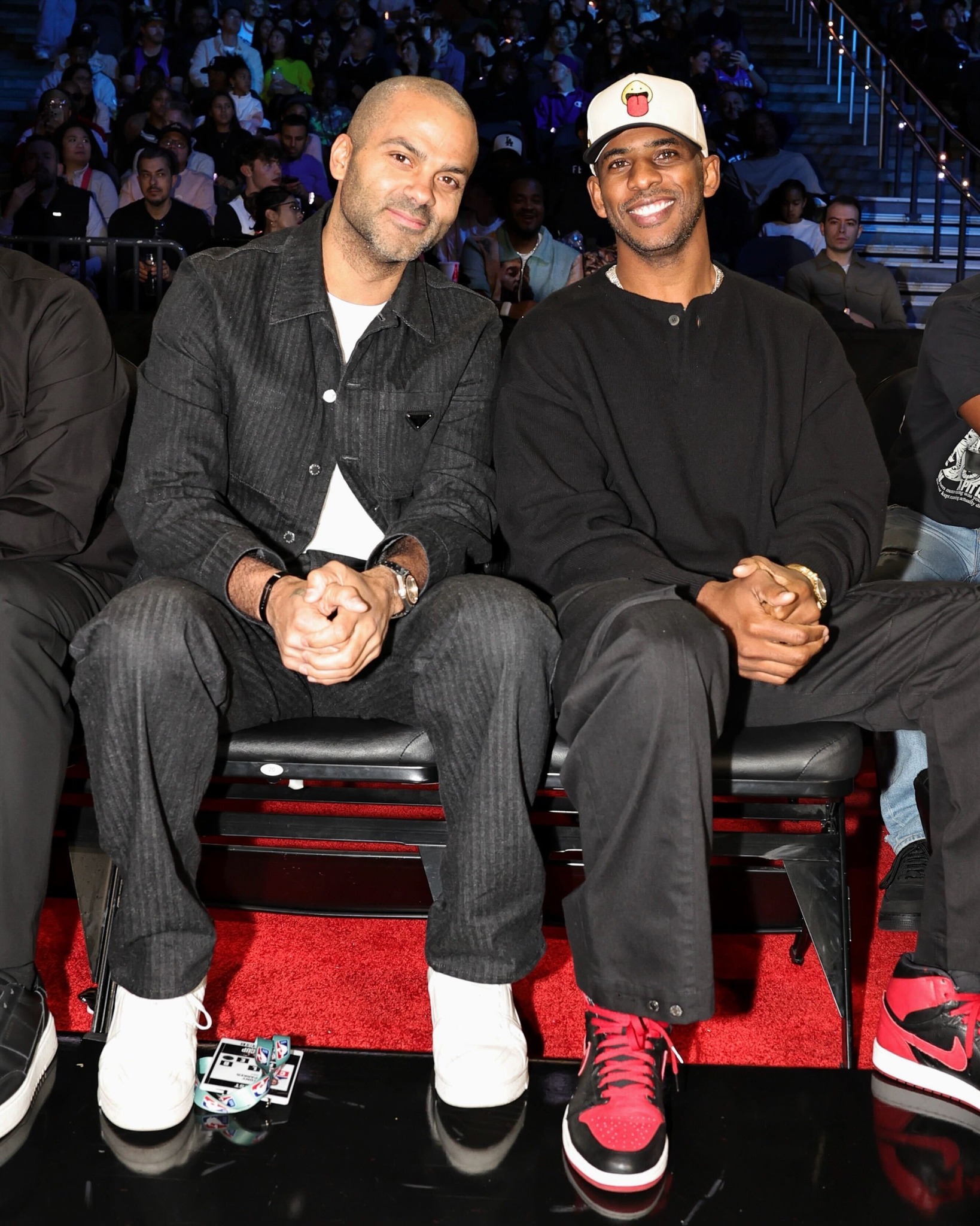 Tony Parker and Chris Paul at the Spurs OKC game tonight!!!