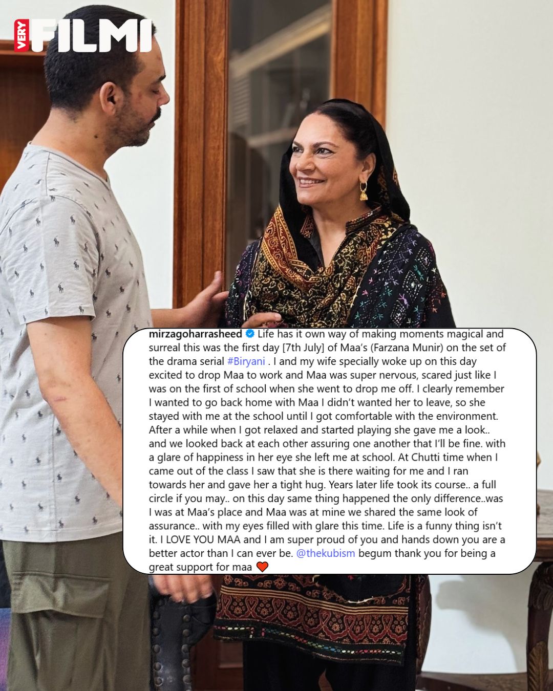 Very - Mirza Gohar Rasheed shared an emotional moment from the set of ...