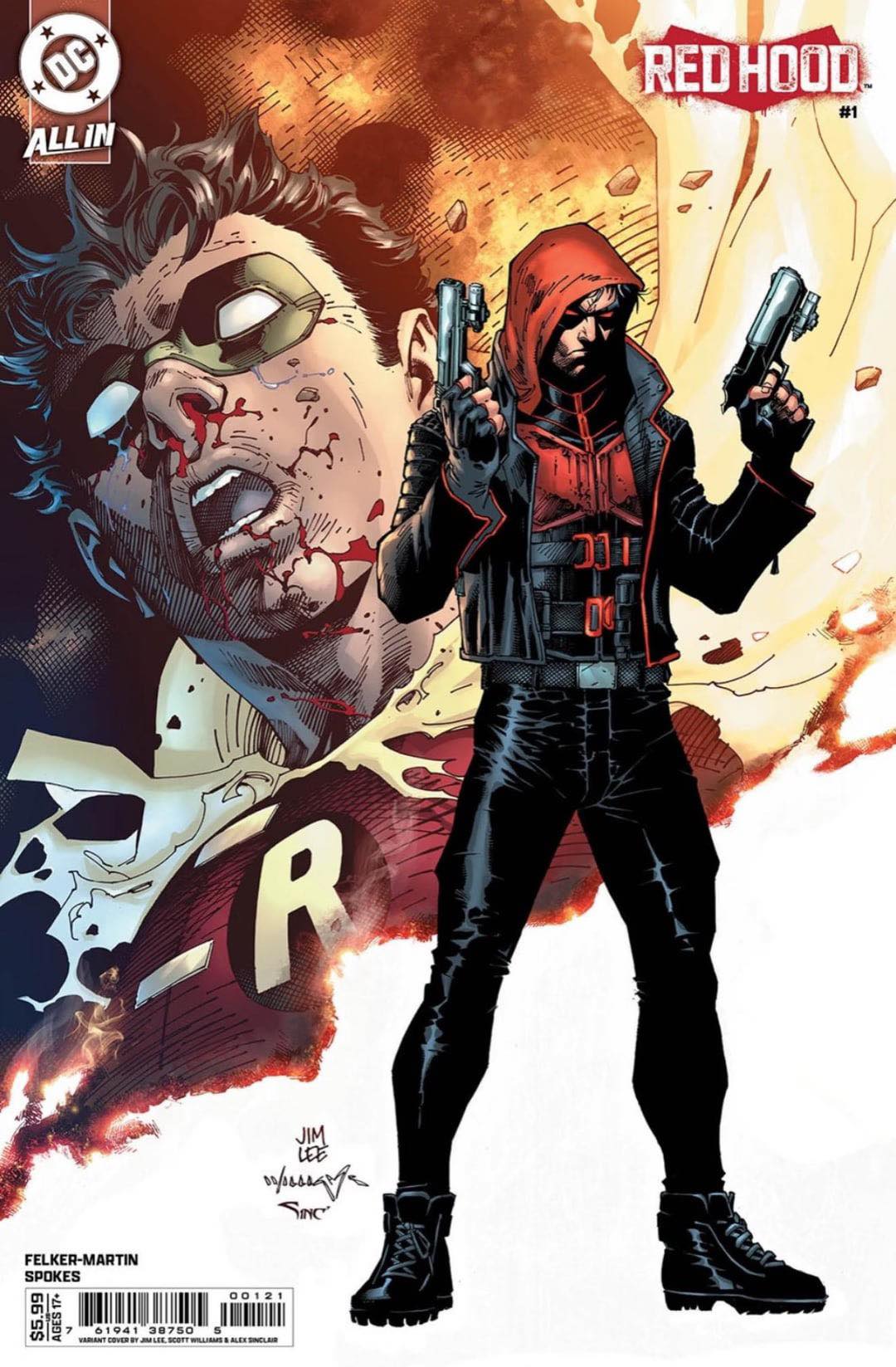 Jim Lee's variant to Red Hood #1 with a homage to Batman #428's