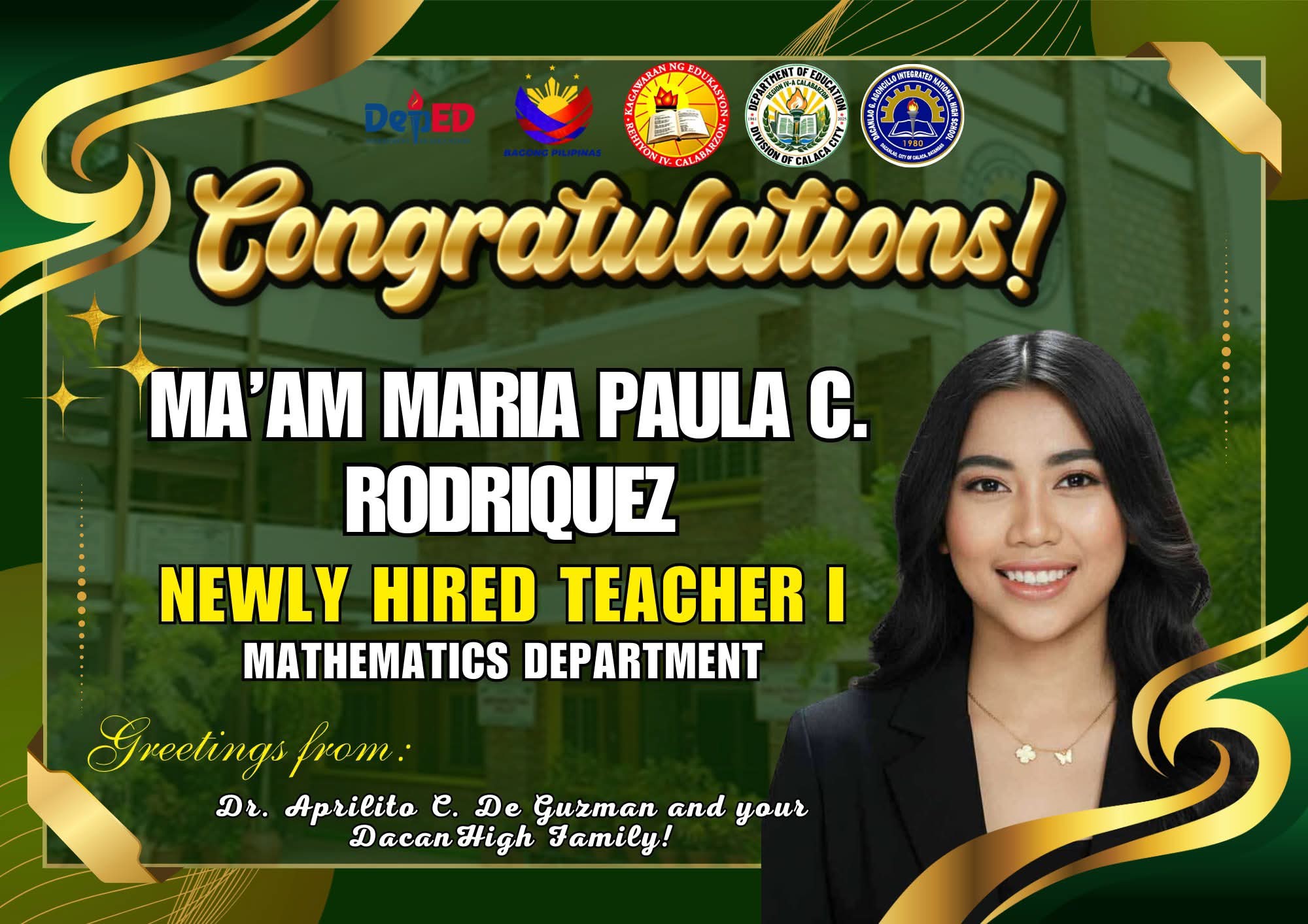 The Mathematics Teachers of DepEd Tayo Dacanlao G. Agoncillo Integrated ...