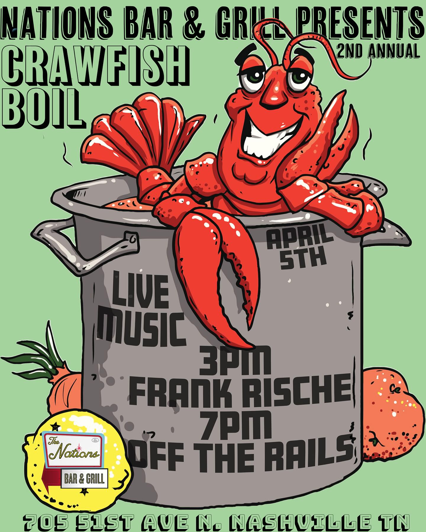 🎉 Crawfish Boil This Saturday at... - The Nations Bar & Grill | Facebook