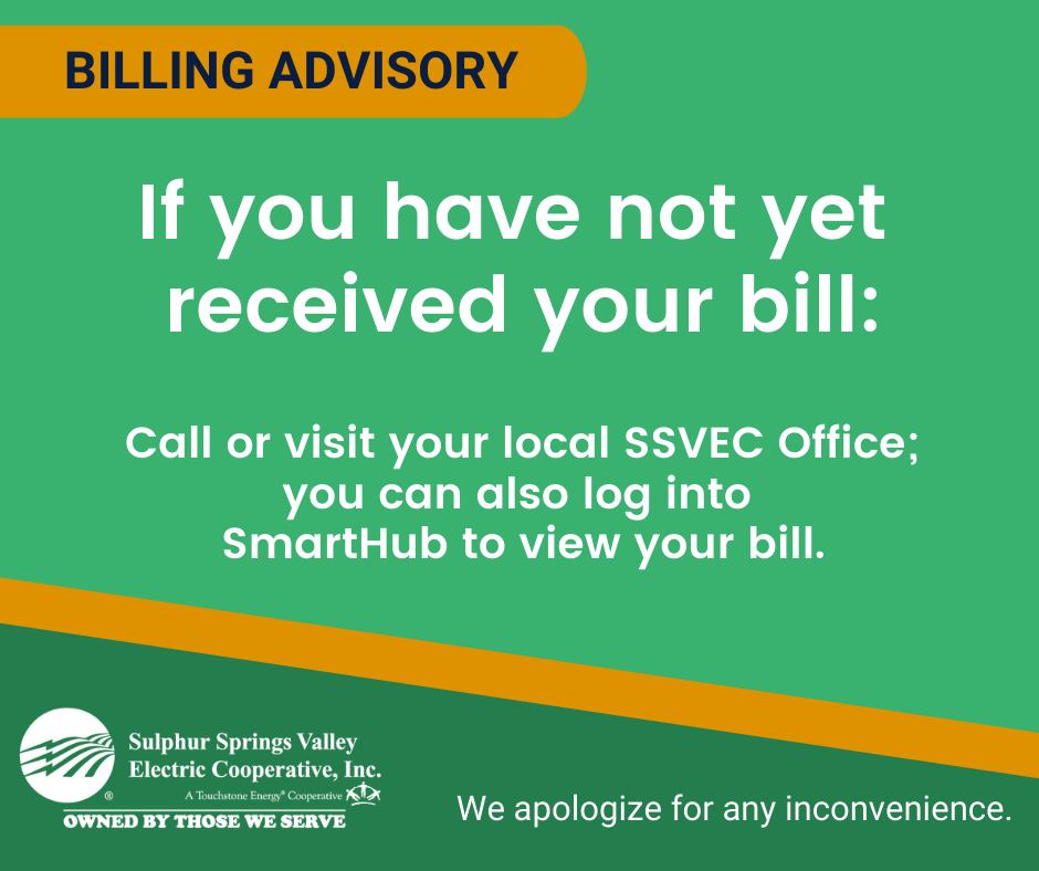 SSVEC - ⭐️Billing Advisory ⭐️ If you haven’t received your... | Facebook
