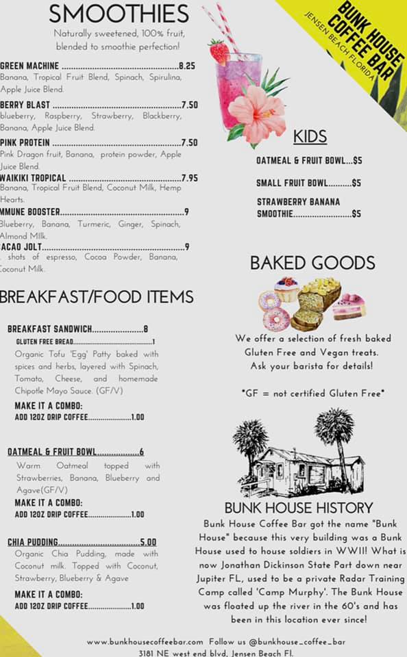 New Menu is ready! - Bunkhouse Coffee Bar