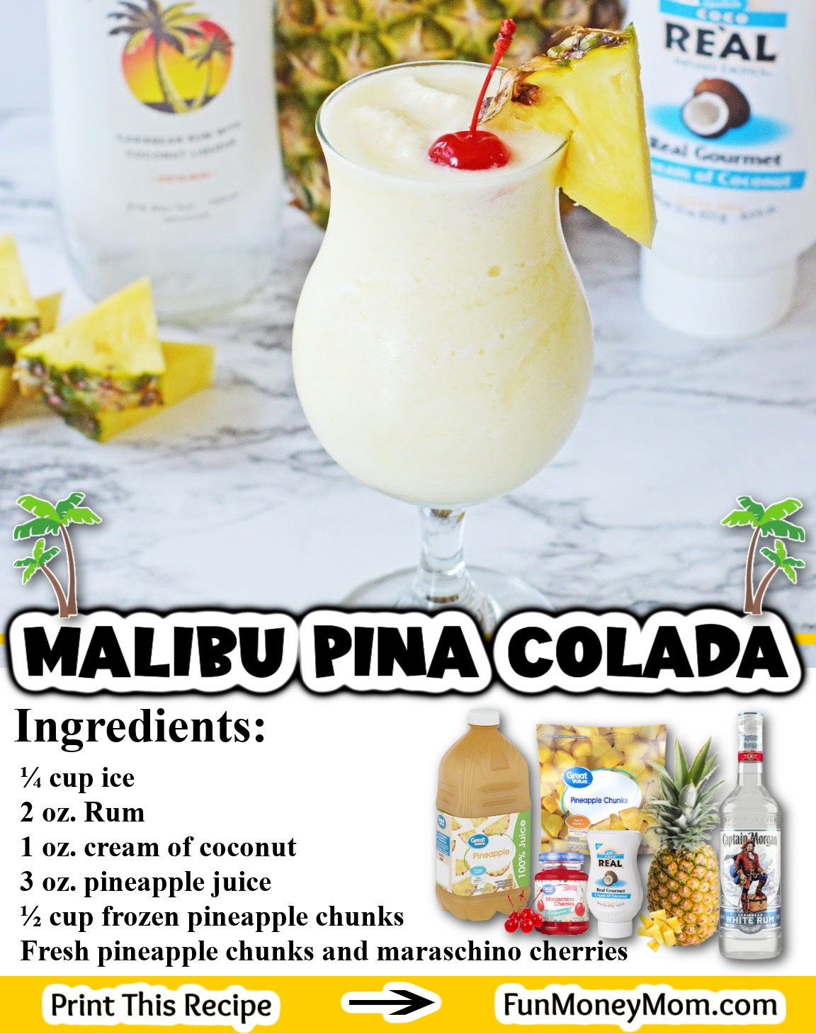 Fun Money Mom - MALIBU PINA COLADA🧉 This Malibu Piña... | Facebook
