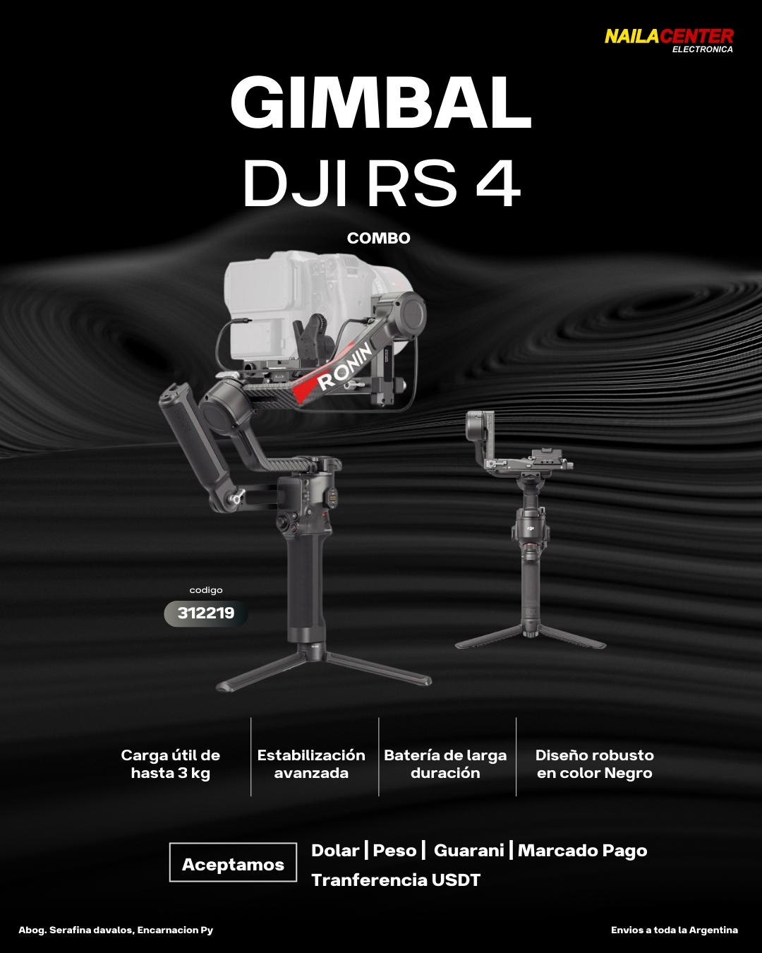🎥 DJI RS 4 Combo – Estabilidad... - Naila Center S.R.L | Facebook