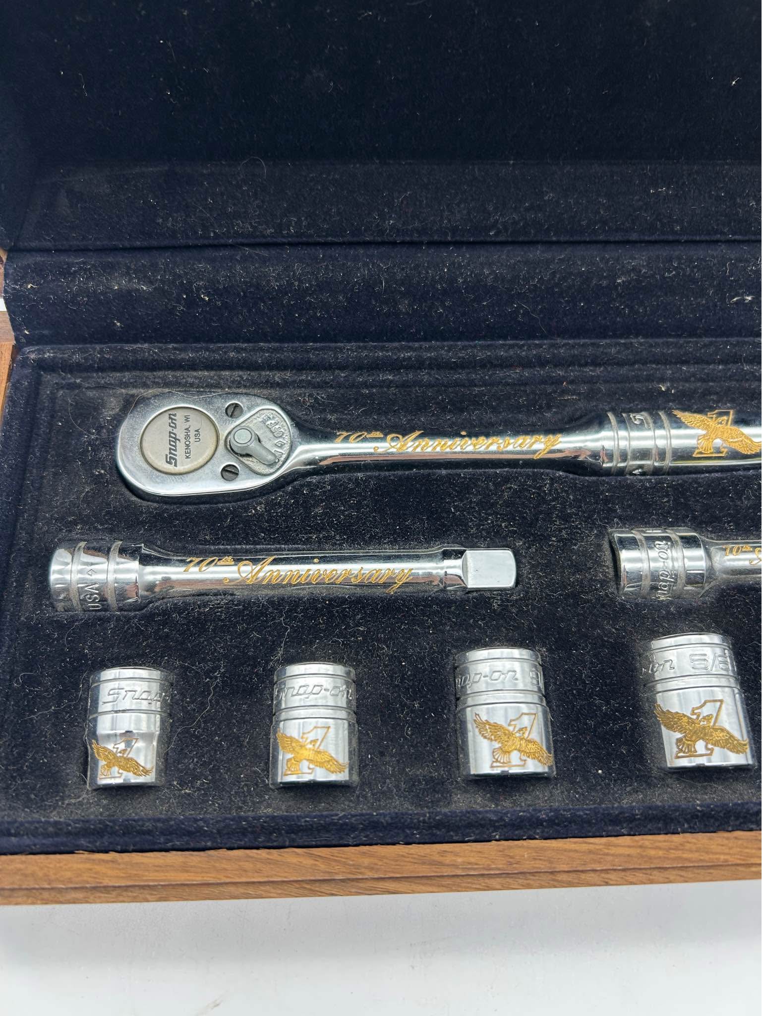 Snap-On Tools 70th Anniversary Engraved Gold Socket Set 3/8